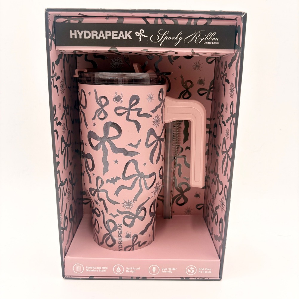 Hydrapeak‎ Voyager 25oz Tumbler Spooky Ribbons Pink Goth Halloween Ltd Edition